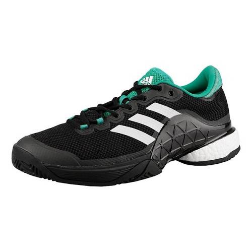 Кроссовки мужские Adidas Barricade 2017 boost Black/Green/White -  Saletennis.com