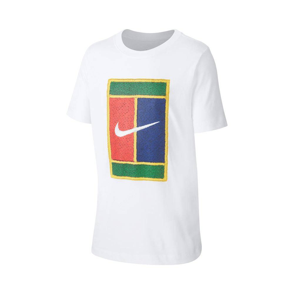 Nike Boys Court Heritage Logo Tee White