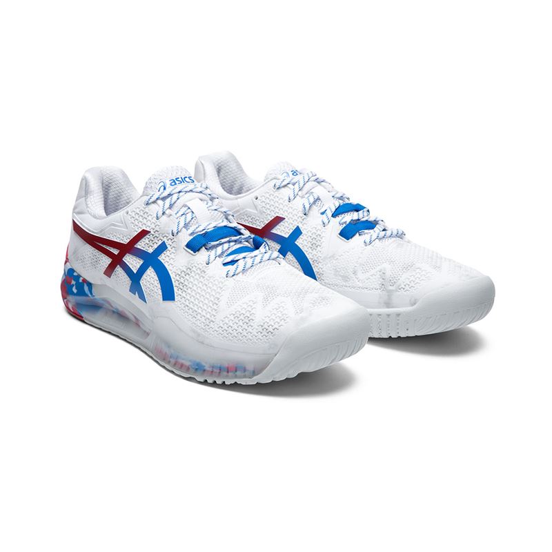 asics gel white blue