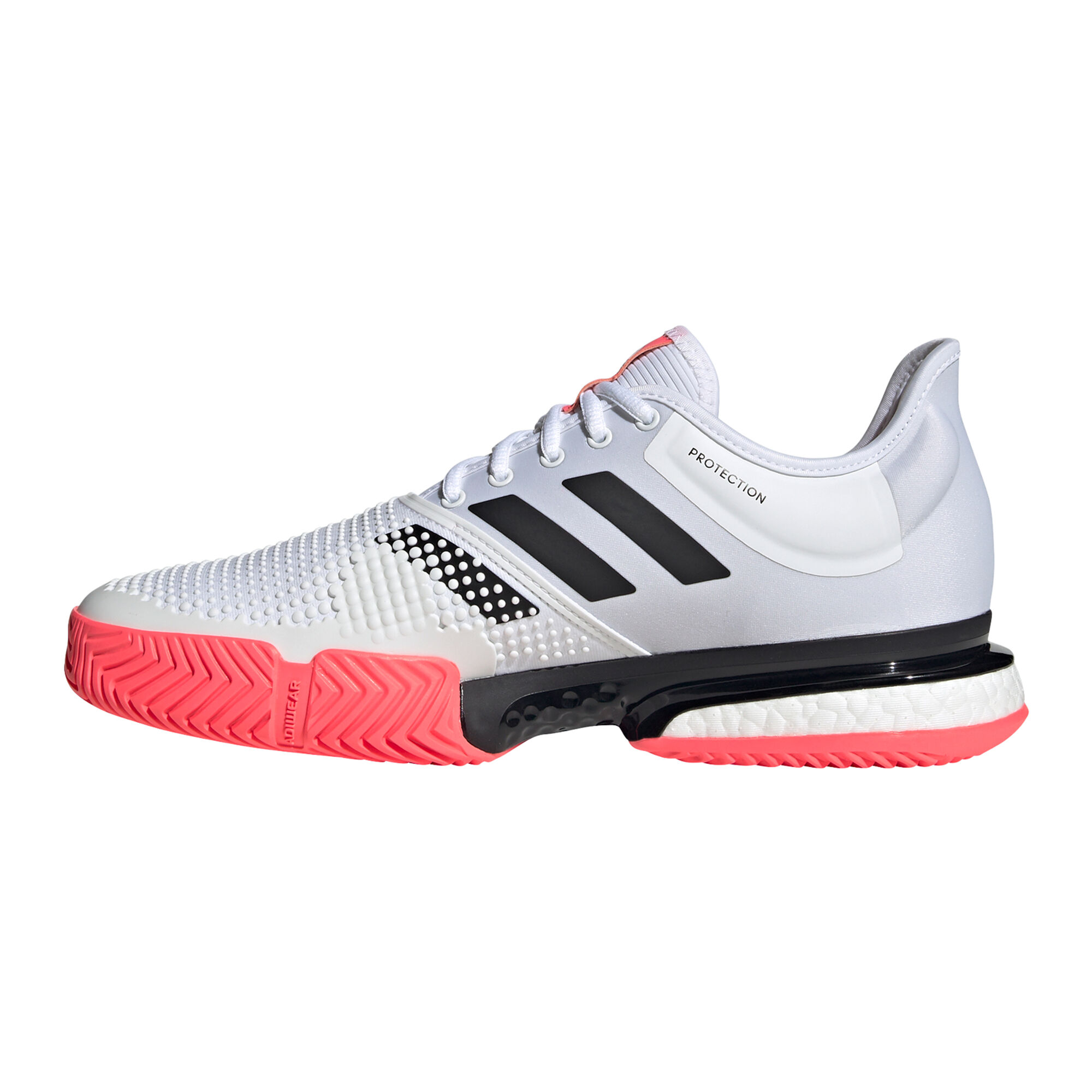 Кроссовки мужские Adidas SoleCourt Boost White/Black/Pink - Saletennis.com