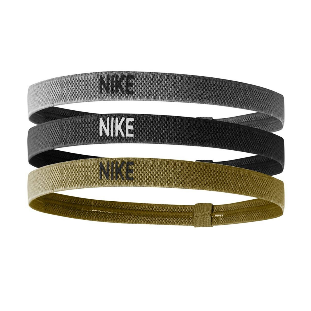 Nike Elastic Hairbands 3pk Black Grey Gold Saletennis